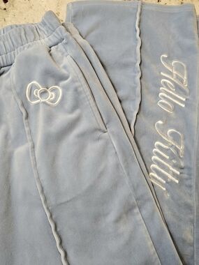 Hello Kitty Forever 21 Angel Velour Pants S Baby Blue Y2K Sanrio McBling Kawai